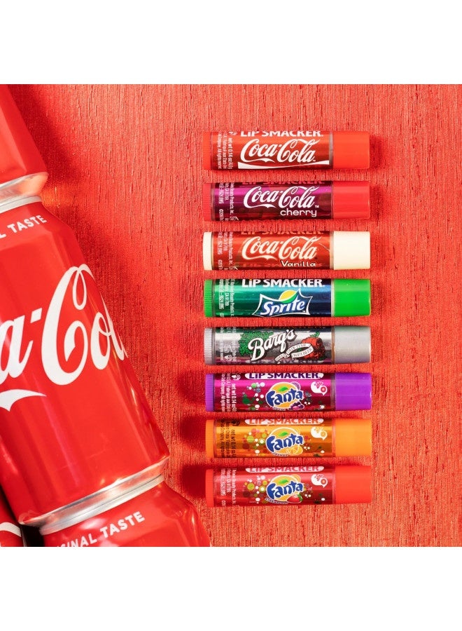 Lip Smacker Coca-Cola Flavored Balm, 8 Count, Flavors Coke, Cherry Vanilla Sprite, Root Beer, Orange Fanta, Grape Strawberry Fanta