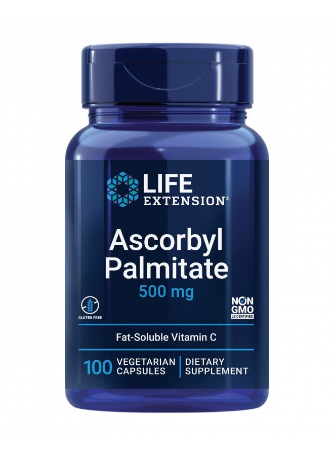 Life Extension Ascorbyl Palmitate 500Mg – Fat-Soluble Vitamin C Supplement For Immune Support And Longevity – Water-Soluble Gluten-Free, Non-Gmo, Vegetarian – 100 Capsules