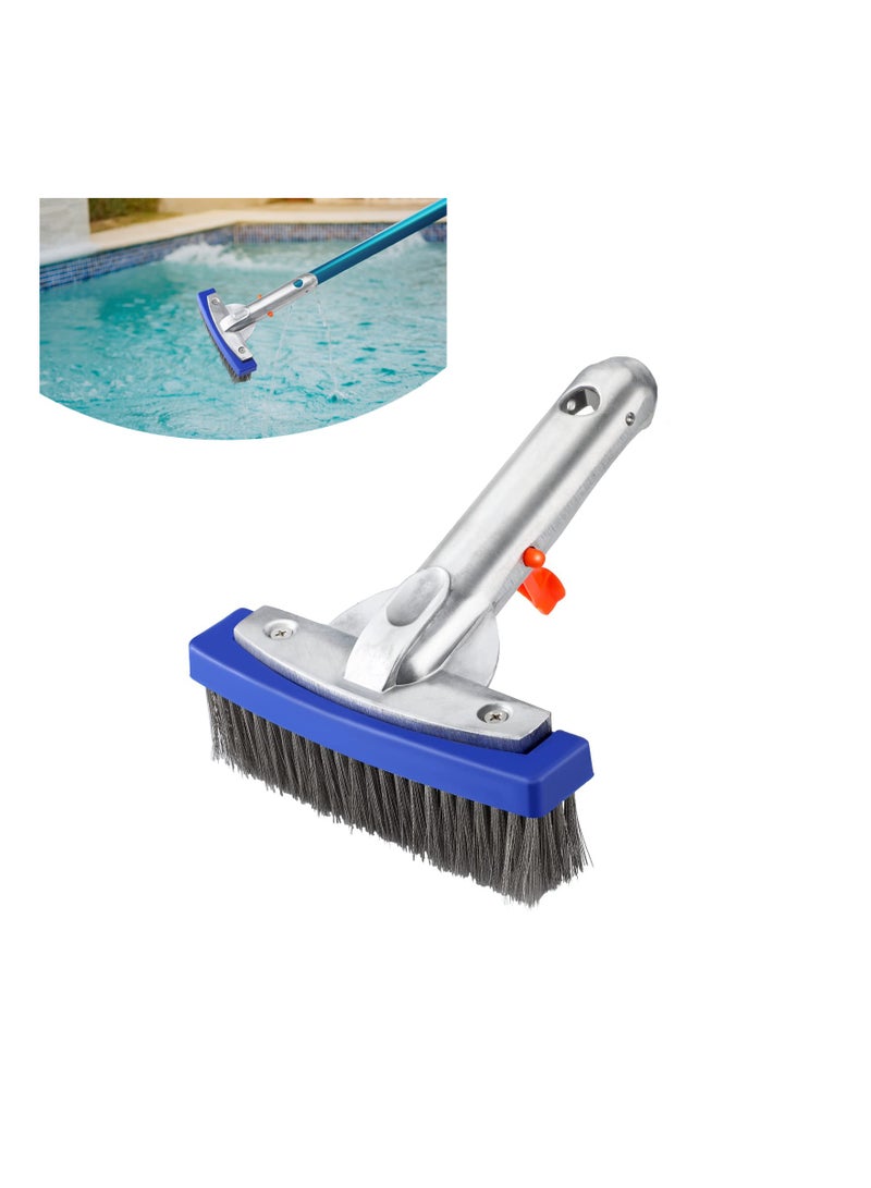 1 Pcs Stainless Steel Pool Brush Head,  Pool Brush Head Heavy Duty Pool Brush Head Swimming Pool Aluminum Handle and Stainless Steel Bristles for Cleaning Pool to Fit Most Poles (5.5 Inch)