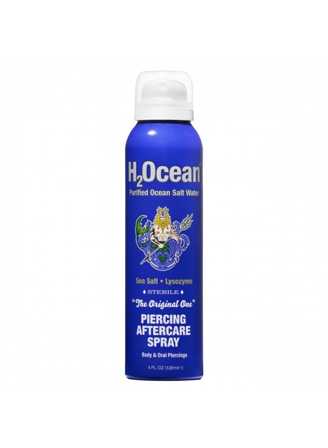 H2Ocean Piercing Aftercare Spray, Sea Salt Keloid And Bump Treatment, Wound Care Spray 4Oz