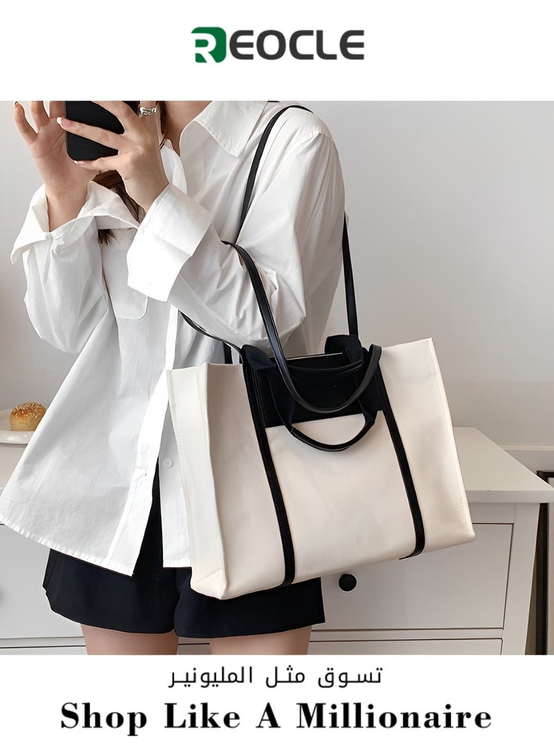 Women's Purses Tote Bag Top Handle Satchel Handbag Shoulder Crossbody Bags with Large Capacity Canvas Bag for Commuting & Daily & Travel