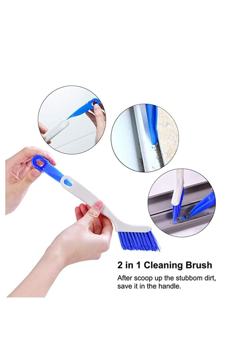 Cleaning Scrub Brush with Handle 2 Pcs Small Stiff Scrub Brush for Cleaning Sink Scrub Brush Bathroom Toilet Kitchen Edge Corner Floor Cleaner Brushes for Household Use Window Track Cleaning Brush