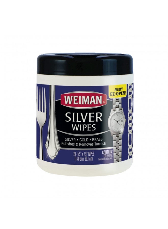 Weiman Jewelry Polish Cleaner, Tarnish Remover Wipes - 20 Count - Use On Silver Jewelry Antique Silver Gold Brass Copper And Aluminum