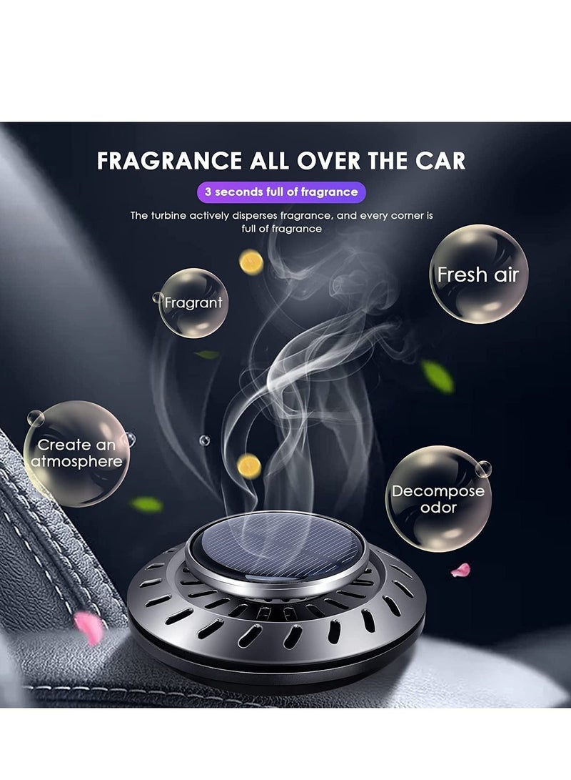 Car Air Fresheners Diffuser Solar Rotating Auto Perfume Diffuser Silent Car Essential Oil Aromatherapy Diffuser for Vehicle Home Office