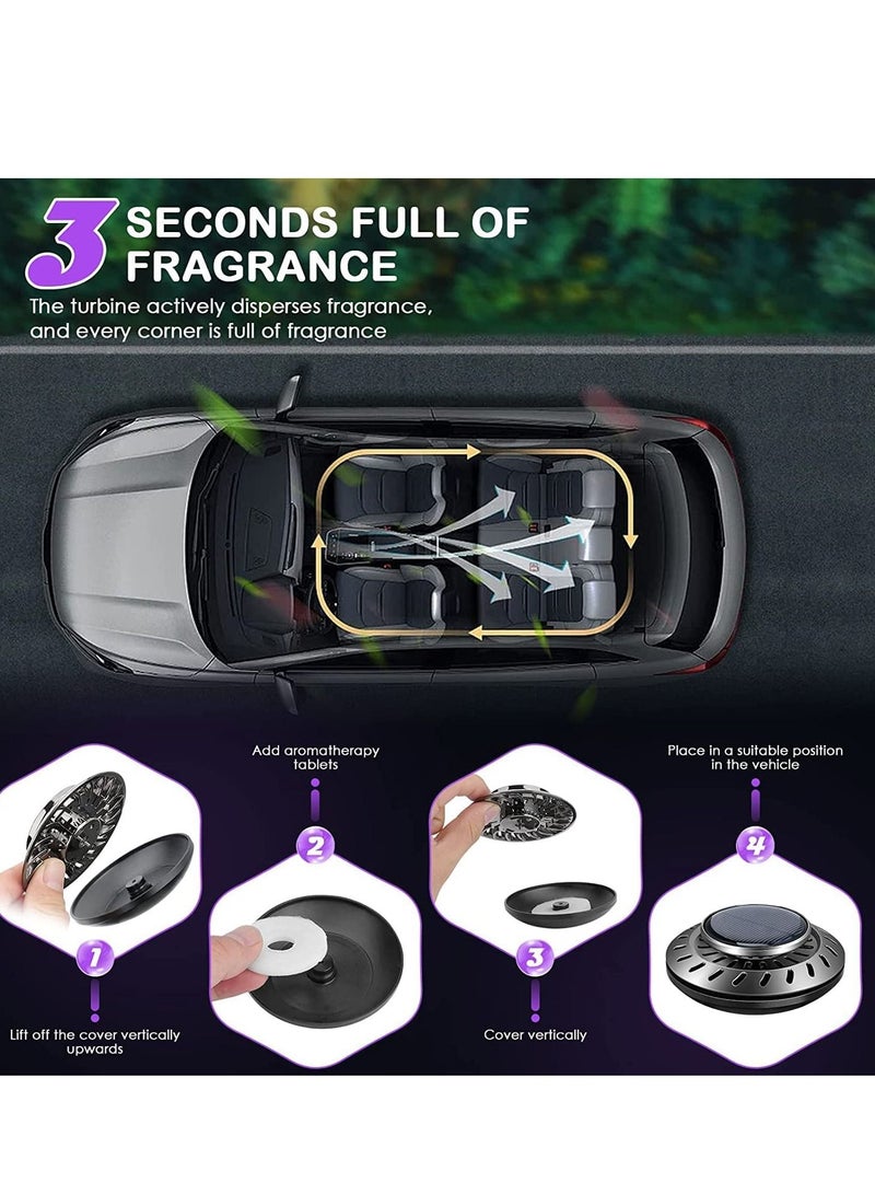 Car Air Fresheners Diffuser Solar Rotating Auto Perfume Diffuser Silent Car Essential Oil Aromatherapy Diffuser for Vehicle Home Office