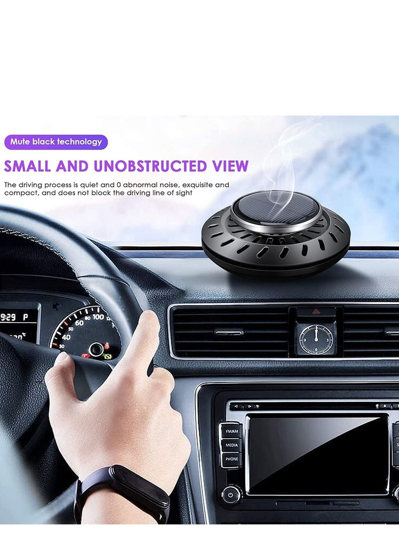 Car Air Fresheners Diffuser Solar Rotating Auto Perfume Diffuser Silent Car Essential Oil Aromatherapy Diffuser for Vehicle Home Office