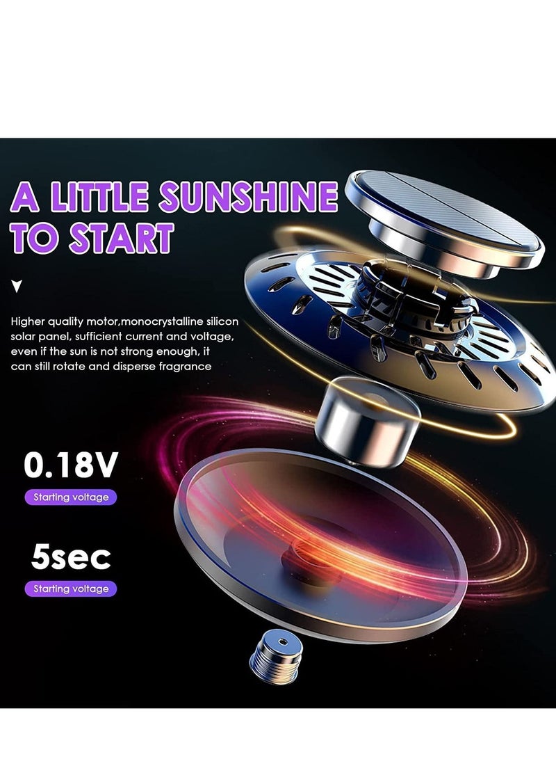 Car Air Fresheners Diffuser Solar Rotating Auto Perfume Diffuser Silent Car Essential Oil Aromatherapy Diffuser for Vehicle Home Office