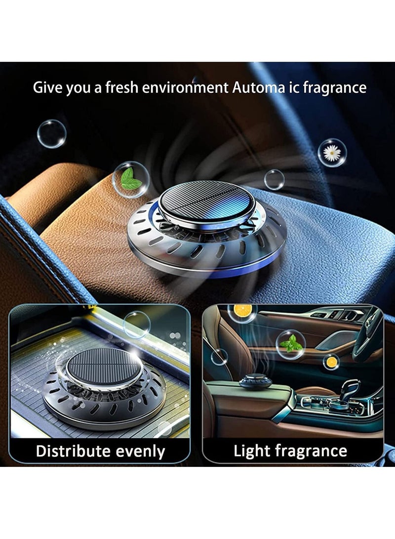 Car Air Fresheners Diffuser Solar Rotating Auto Perfume Diffuser Silent Car Essential Oil Aromatherapy Diffuser for Vehicle Home Office