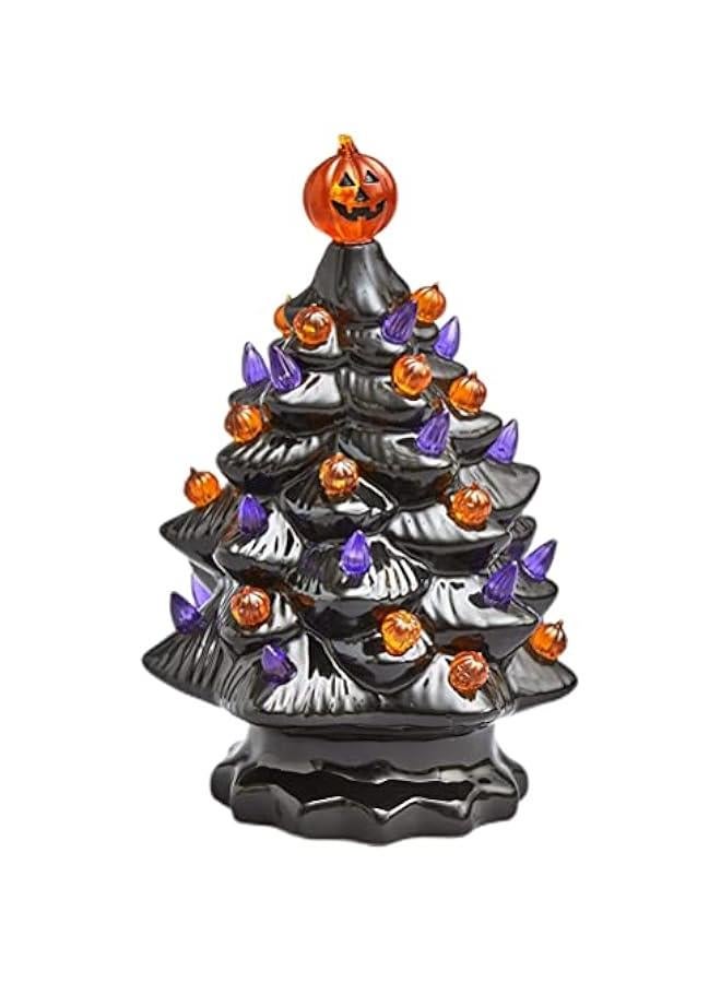 Lighted Ceramic  Tree Tabletop Glowing  Decoration  Tree Pumpkin Light