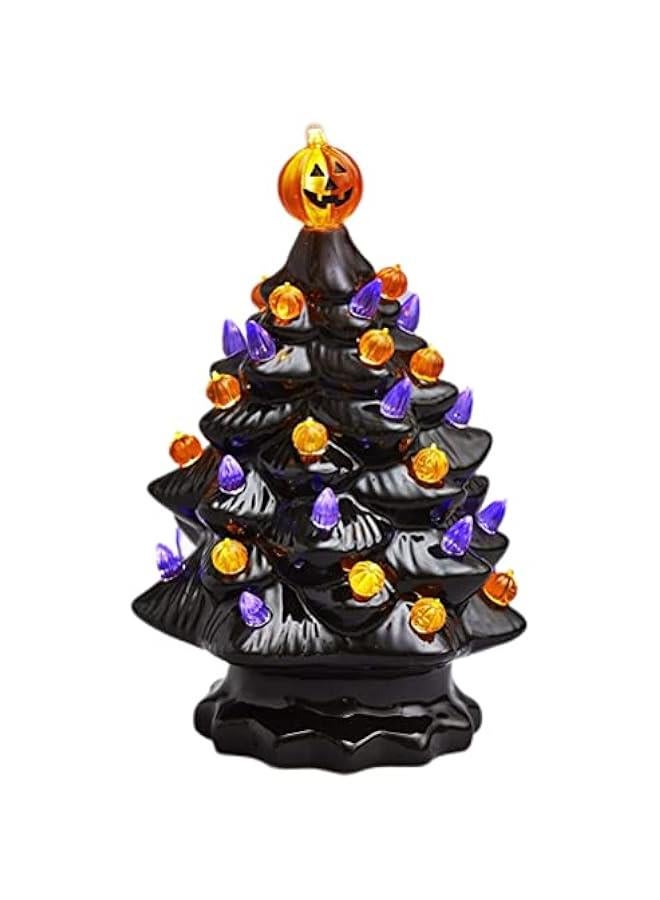 Lighted Ceramic  Tree Tabletop Glowing  Decoration  Tree Pumpkin Light