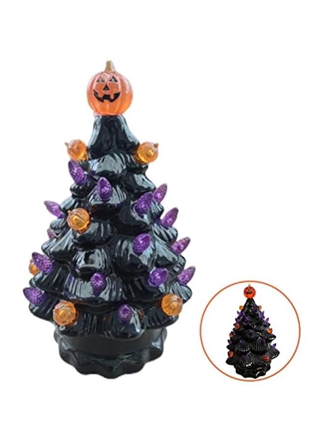 Lighted Ceramic  Tree Tabletop Glowing  Decoration  Tree Pumpkin Light