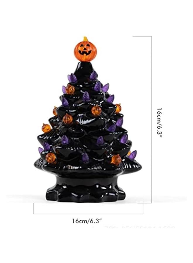 Lighted Ceramic  Tree Tabletop Glowing  Decoration  Tree Pumpkin Light