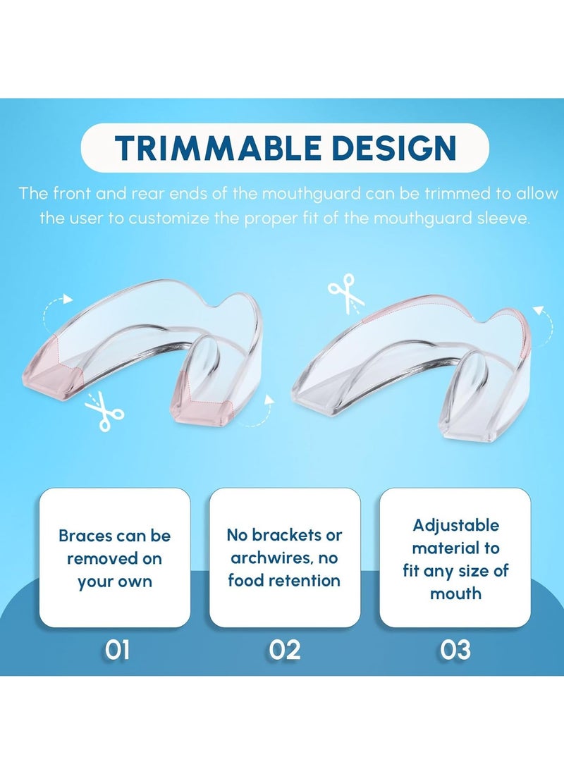 Night Guards for Teeth Grinding Mouth Guard for Sleep Mouth Guard for Clenching Teeth at Night, Portable Dental Guard, 2 Sizes for Light Grinding for Adults, Bruxism (Set of 4)
