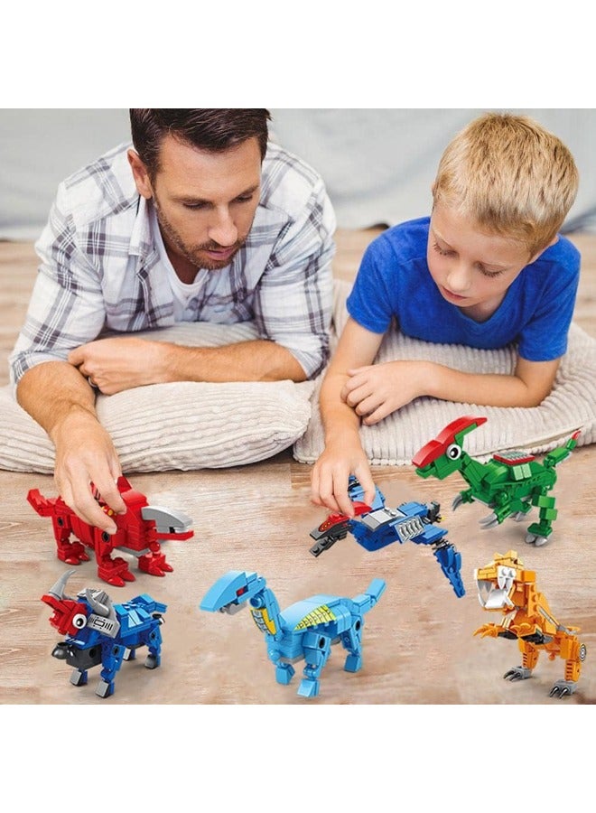 6 in 1 Dinosaurs Building Blocks Set, Dinosaur Mecha Building Toys, Dinosaur Transforming Toy Set, STEM Learning Building Blocks Set, Gifts for Kids Age 6+ Year Old (669 PCS)