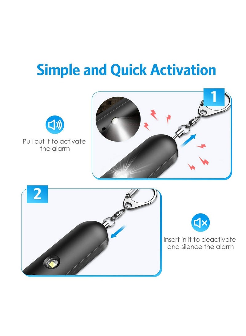 2 Pack Safe Sound Personal Alarm 130dB Safesound Security Keychain Dual Speakers Emergency Self Defense with LED Light for Kids Women Elderly