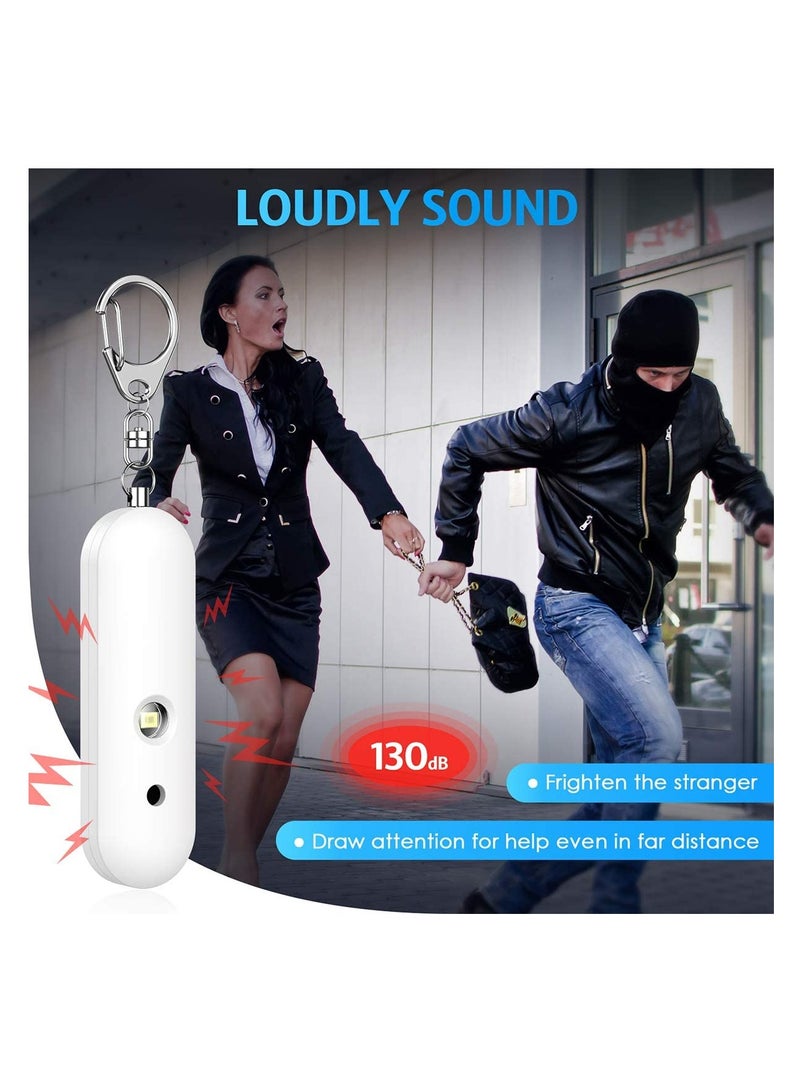 2 Pack Safe Sound Personal Alarm 130dB Safesound Security Keychain Dual Speakers Emergency Self Defense with LED Light for Kids Women Elderly