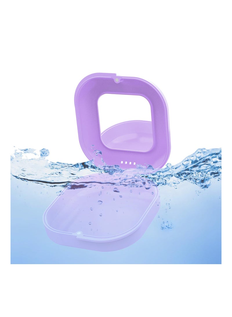 Retainer Case With Built-In Mirror For Dental Retainers Ventilated Retainer Holder Case With Retainer Removal Tool Chewies & Brush Compatible With Invisalign Aligner And Night Guard Case