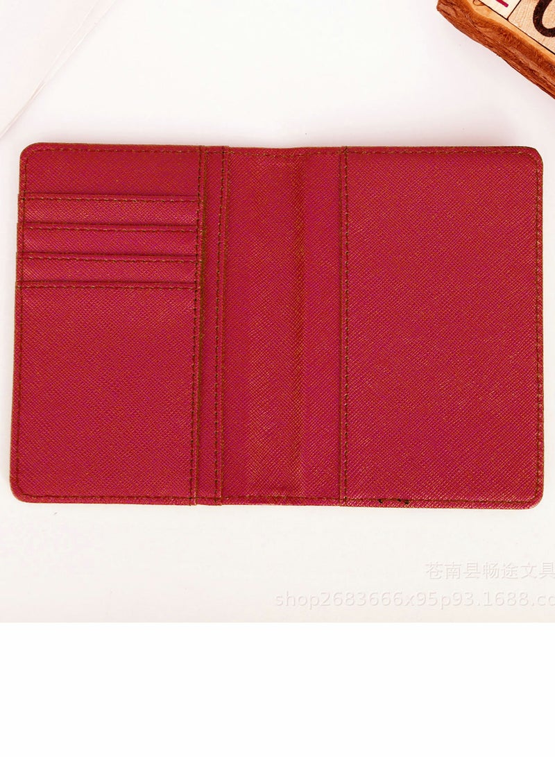 2Pack Bridal Passport Covers Holder Leather and Credit Card Combo Protector Case Travel Accessories for Women Men Red White