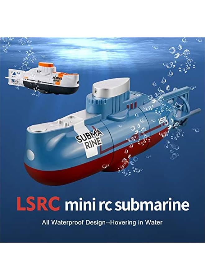 Mini RC Submarine for Kids, LSRC-SMI Remote Control Boat Waterproof Diving Toy for Boys and Girls (Blue)