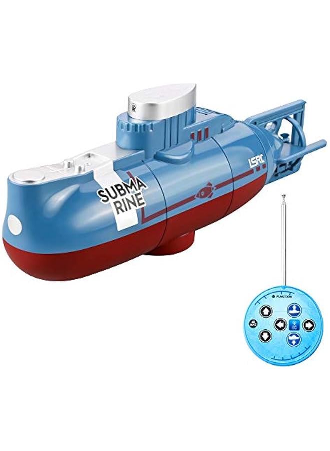 Mini RC Submarine for Kids, LSRC-SMI Remote Control Boat Waterproof Diving Toy for Boys and Girls (Blue)