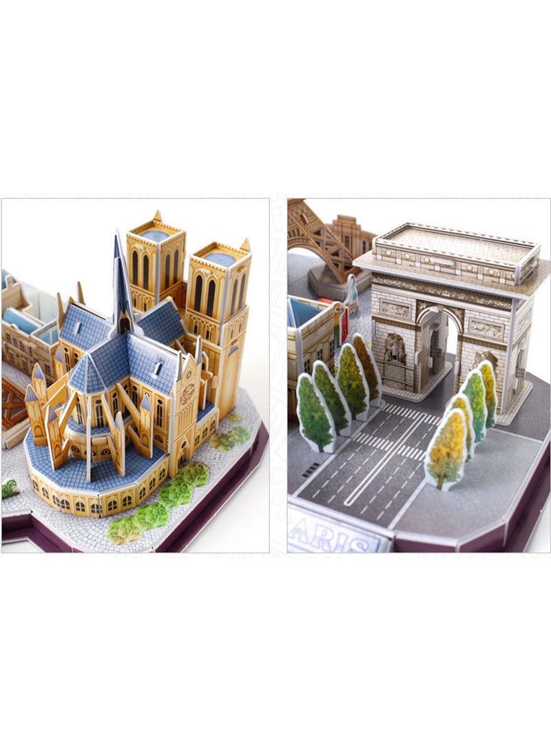 Paris 3d City Scenery Puzzle For Kids Ages 8+ And Adults, Art Crafts And Building Projects, Toys And Gifts For Boys And Girls