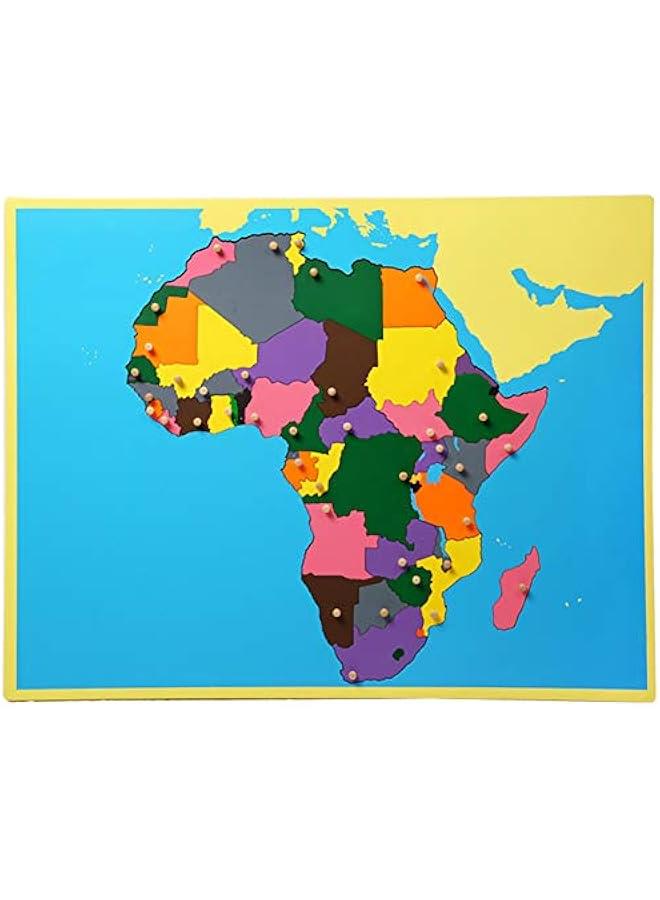 Wooden Peg Puzzle of 7 Continents, Montessori Material Teaches Geography & Shapes (22.6 17.5inch)