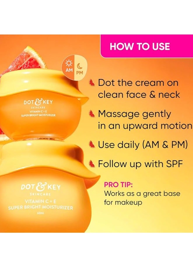 Dot & Key Vitamin C + E Sorbet Super Bright Moisturizer for Face | Vitamin C Face Cream For Glowing Skin | Reduces Skin Dullness | Oil Free & Lightweight | For All Skin Types | 25ml