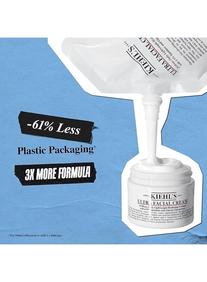 Ultra Facial Cream, 24 Hour, Daily Lightweight Hydrating Formula for Healthy Looking Skin with Glacial Glycoprotein, 125ml