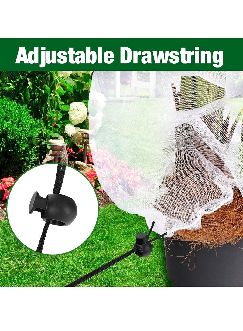 Plant Protection Garden Netting Insect Bird Barrier Netting Mesh with Drawstring Garden Bug Netting Plant Cover FruitTree Net 3.3 X 2.3 ft