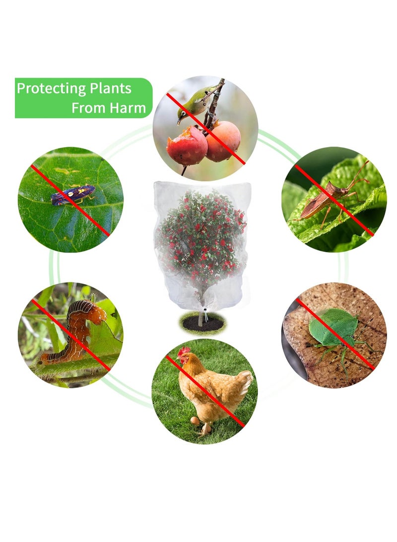 Plant Protection Garden Netting Insect Bird Barrier Netting Mesh with Drawstring Garden Bug Netting Plant Cover FruitTree Net 3.3 X 2.3 ft