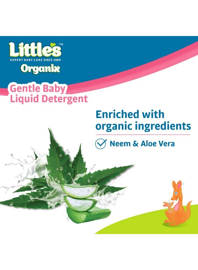 Organix Gentle Baby Detergent Liquid For Clothes | 1000 Ml X Refill | Anti-Bacterial Liquid Detergent For Baby Clothes Enriched With Aloe Vera & Neem Extracts | Free From Brighteners & Bleach