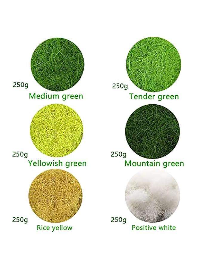 250g 5mm Model Building Grass, Model Building Accessories Landscape Model Railway Artificial Moss Decorating Scattered Meadow Static Grass Herd Forest Landscape Terrain Railway Garden (Mountain Gree