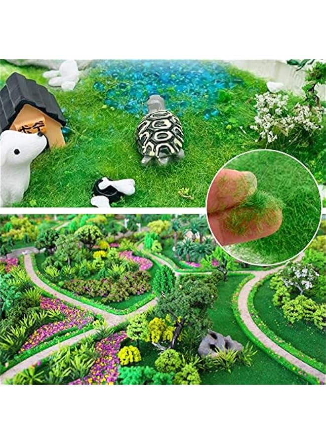 250g 5mm Model Building Grass, Model Building Accessories Landscape Model Railway Artificial Moss Decorating Scattered Meadow Static Grass Herd Forest Landscape Terrain Railway Garden (Mountain Gree