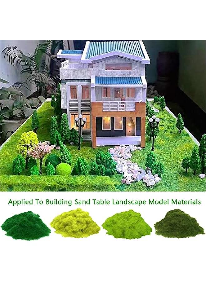 250g 5mm Model Building Grass, Model Building Accessories Landscape Model Railway Artificial Moss Decorating Scattered Meadow Static Grass Herd Forest Landscape Terrain Railway Garden (Mountain Gree