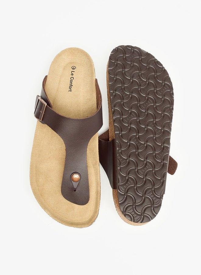 Men Buckle Detail Slip-On Sandals