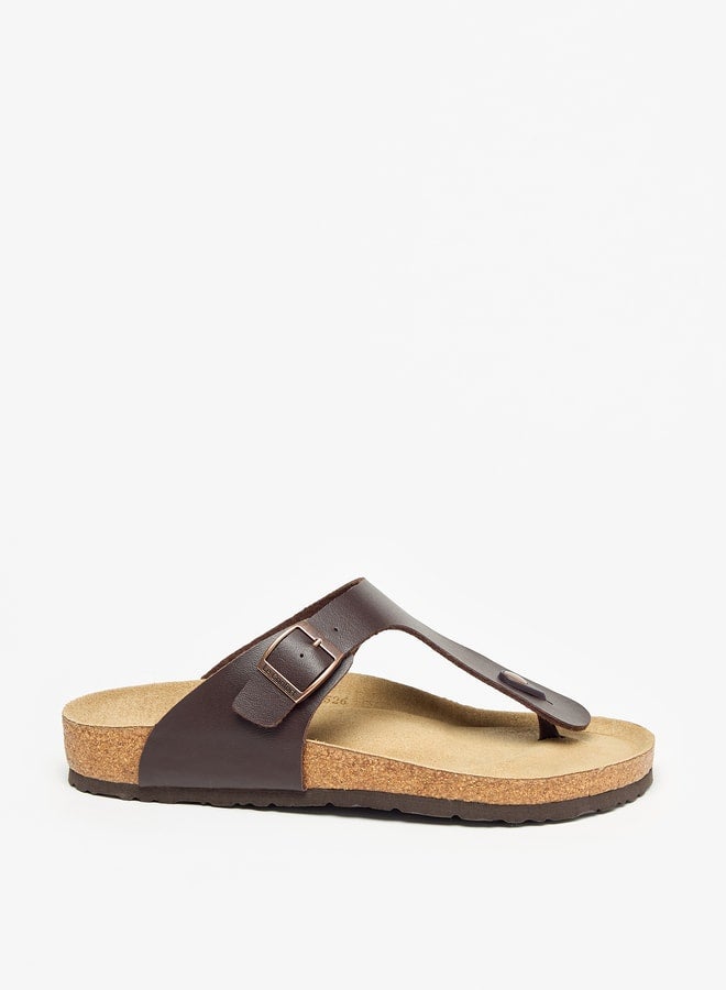 Men Buckle Detail Slip-On Sandals