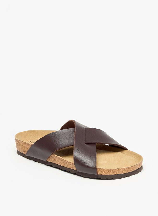 Men Cross Strap Slip-On Sandals