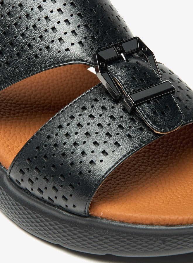 Mens Textured Slip-On Sandals