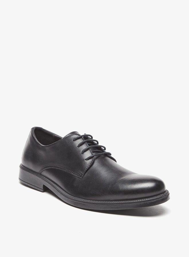 Solid Derby Shoes with Lace-Up Closure