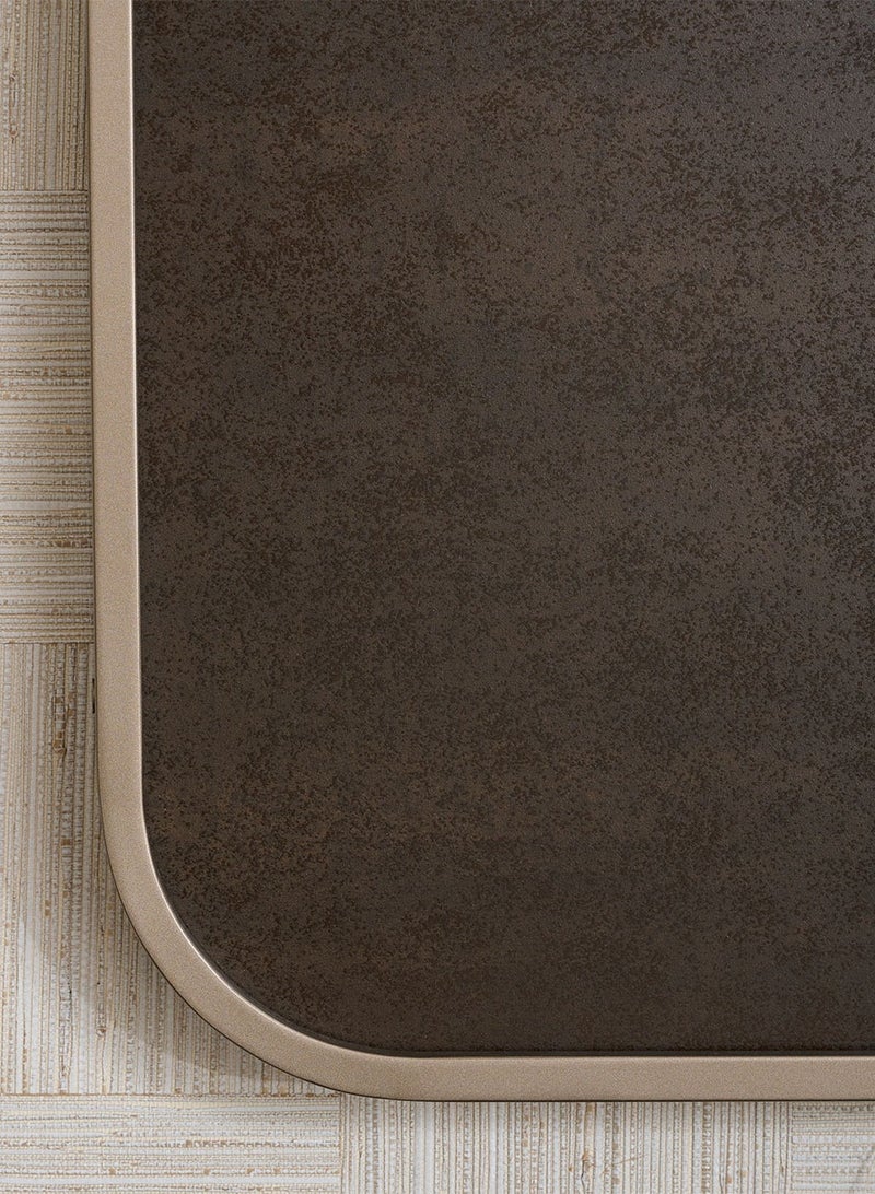 Dacian Mirror, Vesubio Brown Walnut, Lux Titanium