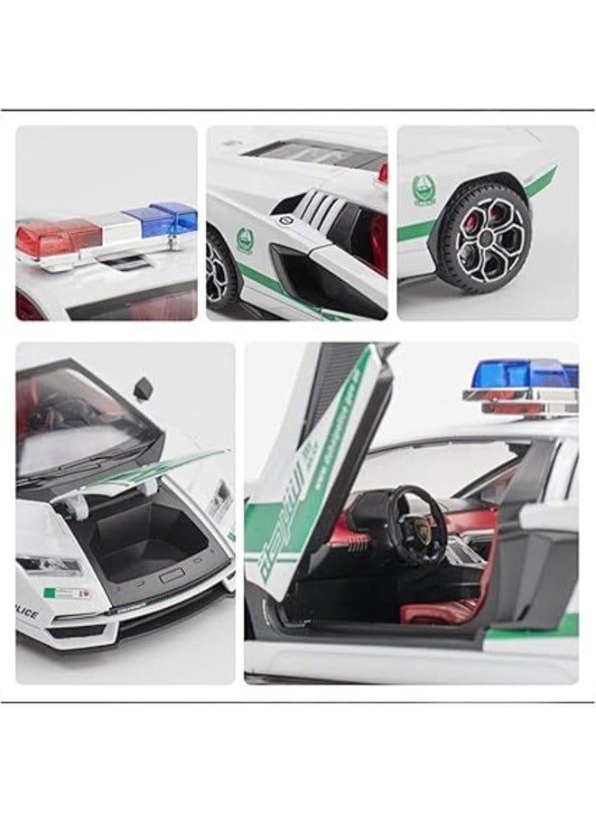 1:24 Scale Diecast Model Alloy Supercar Toy with Sound & Light Pull Back Metal Car for Home Decoration & Kids’ Gift