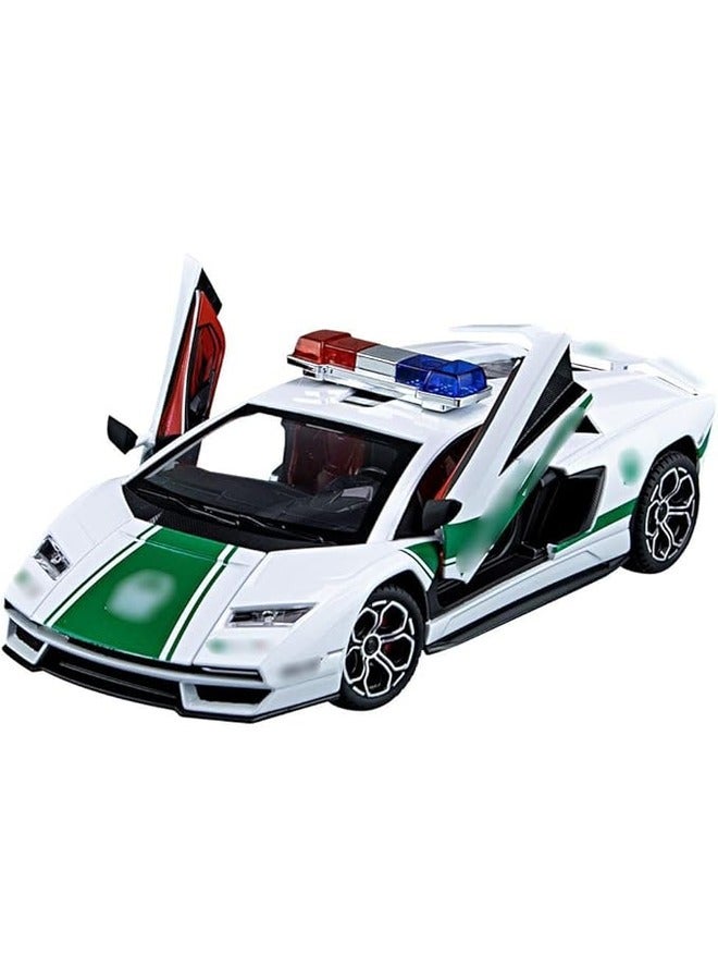 1:24 Scale Diecast Model Alloy Supercar Toy with Sound & Light Pull Back Metal Car for Home Decoration & Kids’ Gift