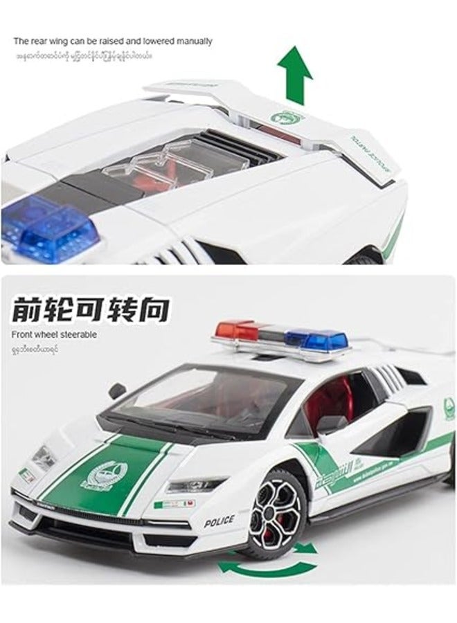 1:24 Scale Diecast Model Alloy Supercar Toy with Sound & Light Pull Back Metal Car for Home Decoration & Kids’ Gift