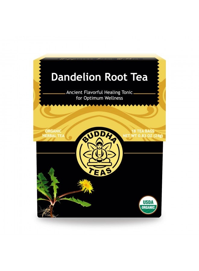 Buddha Teas Organic Dandelion Root Tea - Ou Kosher, Usda Organic, Ccof Organic, 18 Bleach-Free Tea Bags