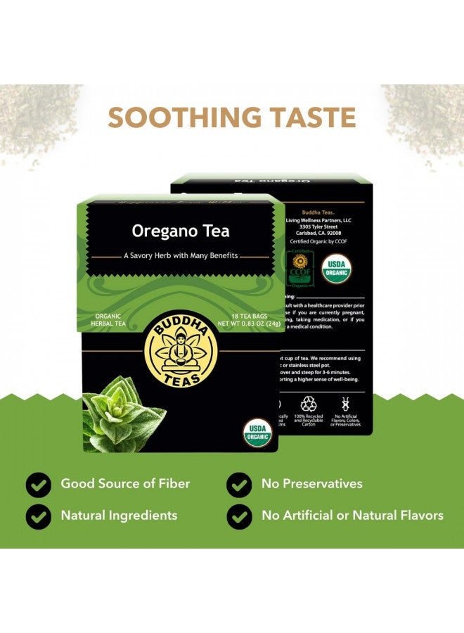 Buddha Teas Organic Oregano Tea - Ou Kosher, Usda Organic, Ccof Organic, 18 Bleach-Free Tea Bags