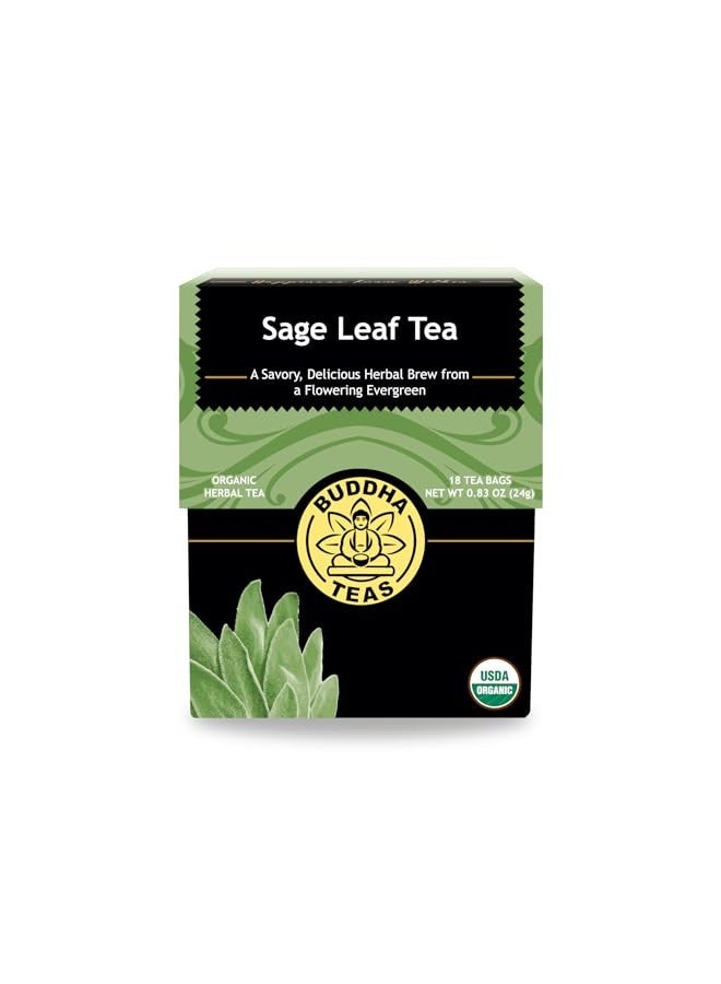 Buddha Teas Organic Sage Leaf Tea - Ou Kosher, Usda Organic, Ccof Organic, 18 Bleach-Free Tea Bags