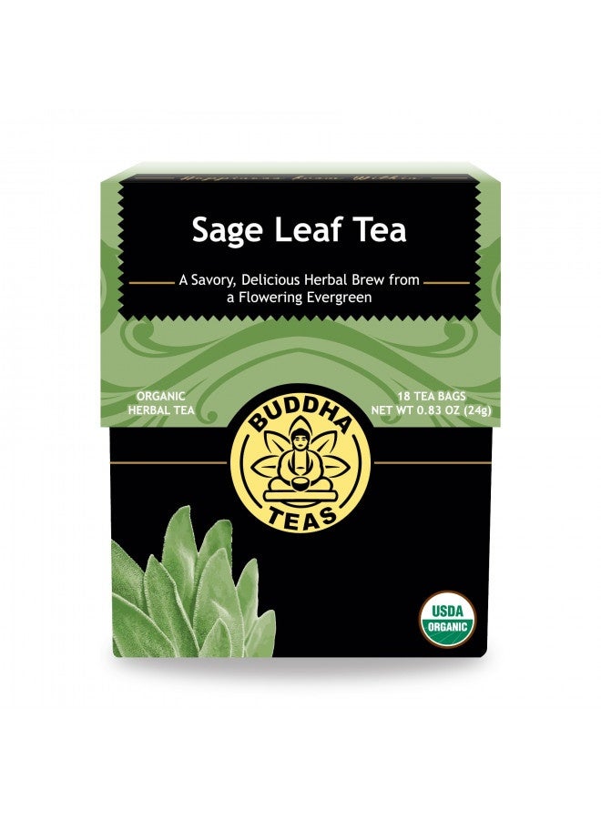 Buddha Teas Organic Sage Leaf Tea - Ou Kosher, Usda Organic, Ccof Organic, 18 Bleach-Free Tea Bags