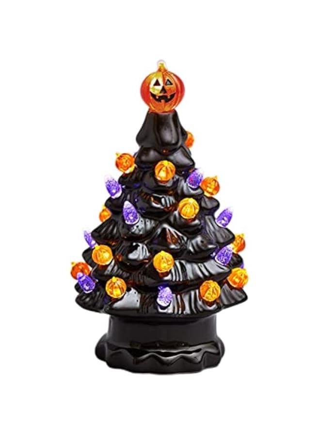 Lighted Ceramic  Tree Tabletop Glowing  Decoration  Tree Pumpkin Light