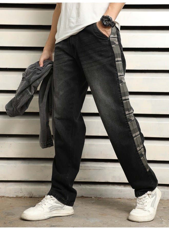 Men's Black Straight Fit Jeans - Sleek and Modern Denim