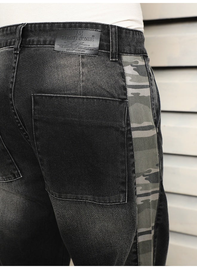 Men's Black Straight Fit Jeans - Sleek and Modern Denim